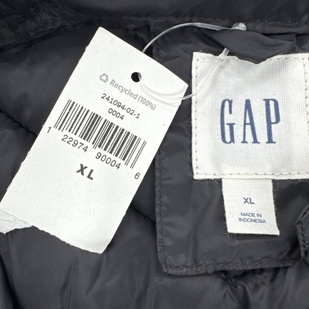 GAP Puffer Jacket Womens Black XL Primaloft Zip Pockets Cold Control Lite NEW - Picture 3 of 14